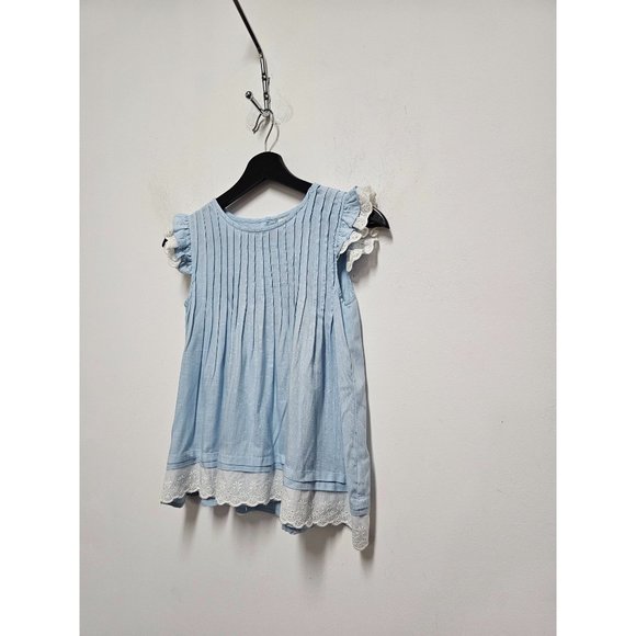 M.L. KIDS BLUE RUFFLE DRESS SHIRT SIZE 6 - Picture 2 of 7